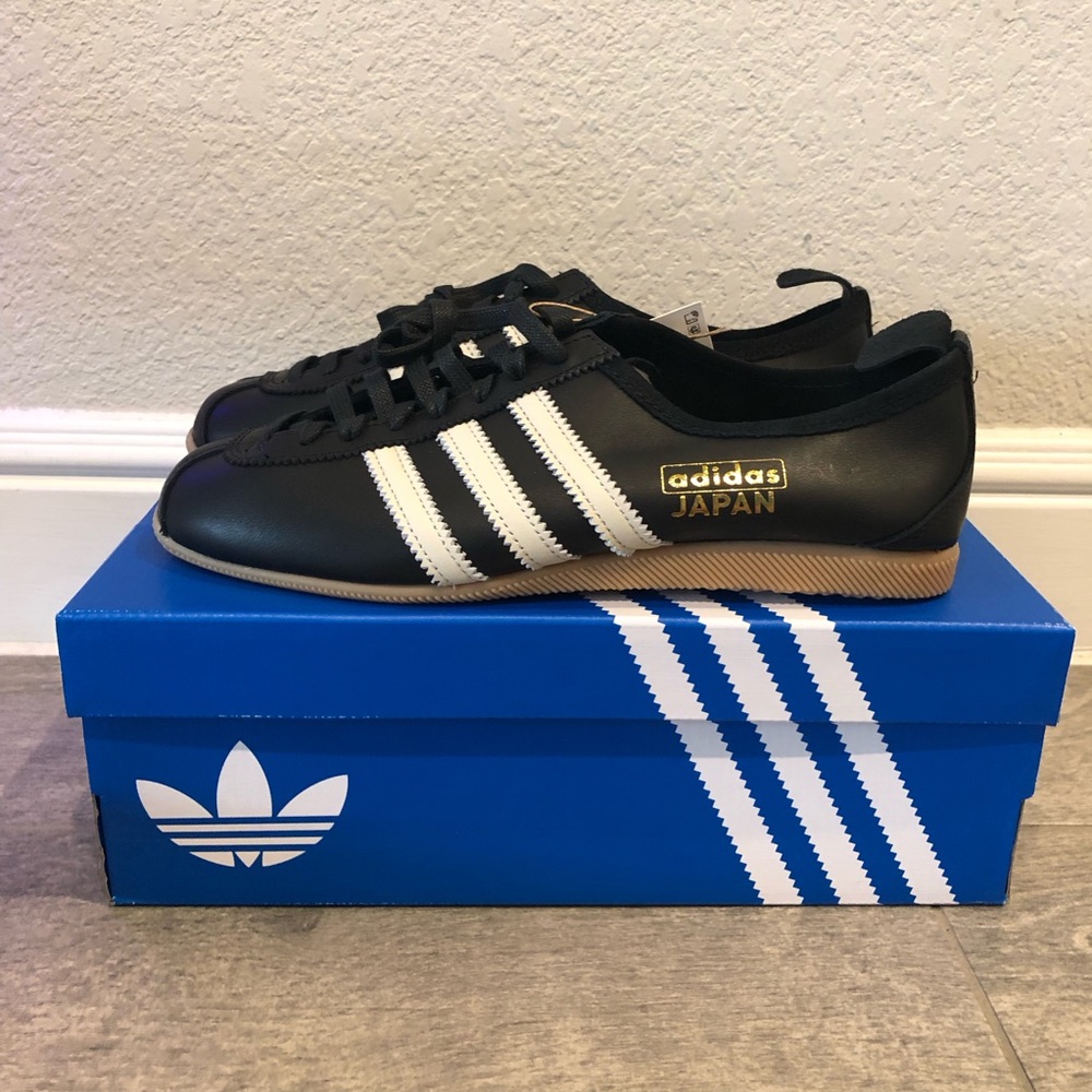 Adidas Originals Country Japan Leather Sneakers Black White Mens Shoes - New! - Picture 3 of 9